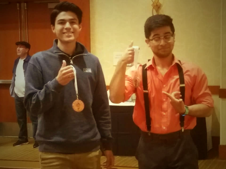 Jessee with a debate medal